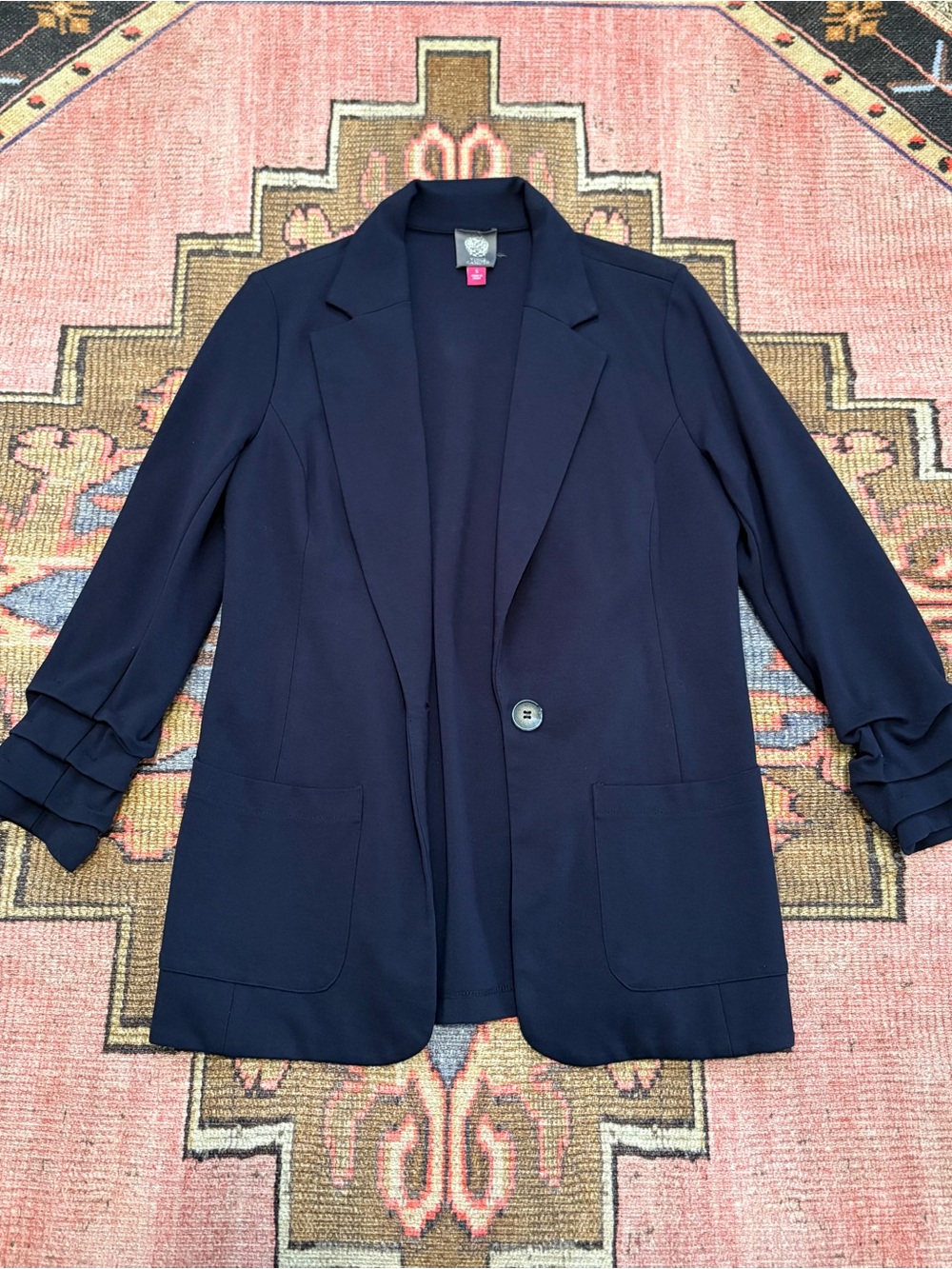 Vince Camuto Women's Navy Single-Button Blazer